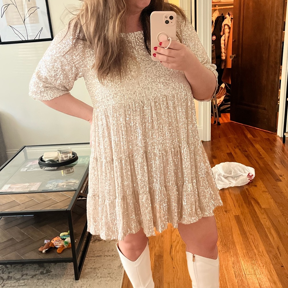 COPY - Amazing Lace My Queen Champagne Sequin Dress! - The Era's Tour!